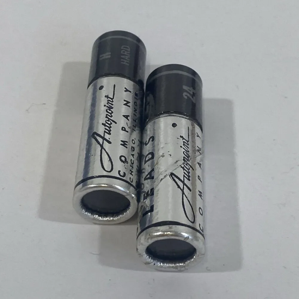 Vtg Lot (2) AUTOPOINT Mechanical Pencil Lead 43-N H Hard Black 1-3/8